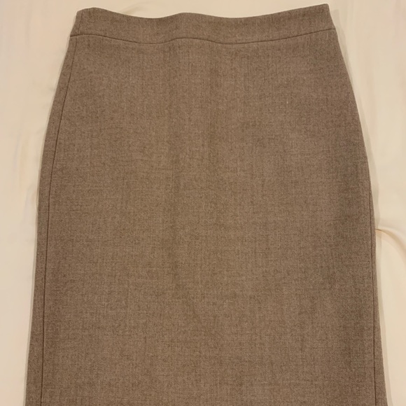J Crew Double Serge Wool No 2 Pencil Skirt Beige - Picture 5 of 8